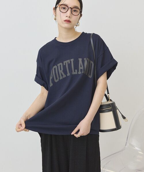 AMERICAN HOLIC(アメリカンホリック)の「PORTLAND裾ラウンドTシャツ(Tシャツ/カットソー・レディース・オフホワイト/チャコールグレー/ネイビー/ホワイト系その他/グレー系その他・FREE)」の22枚目の写真