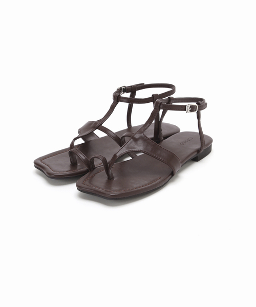 Spick & Span（スピックアンドスパン）の「Paes/ぺイズ Square Panel Sandal（サンダル・レディース・ブラウン/モスグリーン・24.5cm/24cm/23.5cm/23cm）」の6枚目の写真