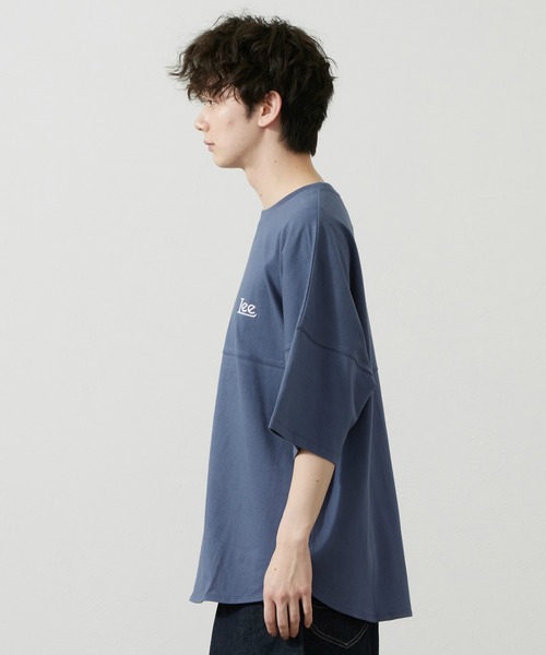 Lee（リー）の「Lee/リー ラウンドヘムTシャツ（Tシャツ/カットソー・メンズ・ネイビー/オレンジ・SMALL/MEDIUM/LARGE/X-LARGE）」の6枚目の写真