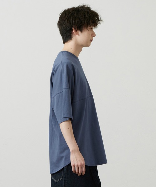 Lee（リー）の「Lee/リー ラウンドヘムTシャツ（Tシャツ/カットソー・メンズ・ネイビー/オレンジ・SMALL/MEDIUM/LARGE/X-LARGE）」の7枚目の写真