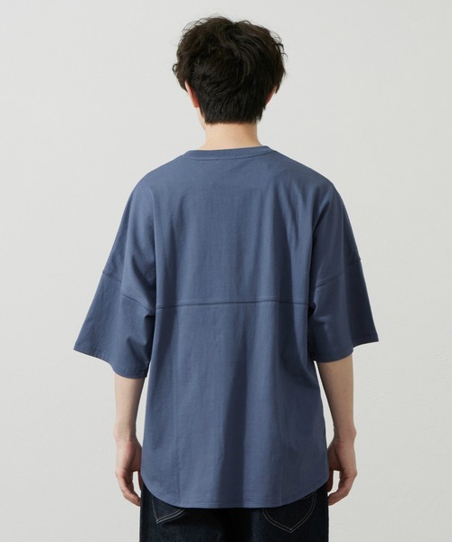 Lee（リー）の「Lee/リー ラウンドヘムTシャツ（Tシャツ/カットソー・メンズ・ネイビー/オレンジ・SMALL/MEDIUM/LARGE/X-LARGE）」の8枚目の写真