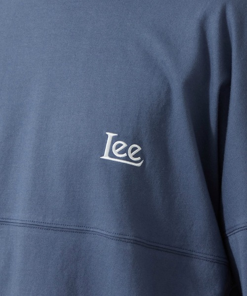 Lee（リー）の「Lee/リー ラウンドヘムTシャツ（Tシャツ/カットソー・メンズ・ネイビー/オレンジ・SMALL/MEDIUM/LARGE/X-LARGE）」の9枚目の写真