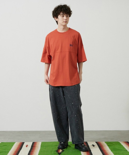 Lee（リー）の「Lee/リー ラウンドヘムTシャツ（Tシャツ/カットソー・メンズ・ネイビー/オレンジ・SMALL/MEDIUM/LARGE/X-LARGE）」の13枚目の写真