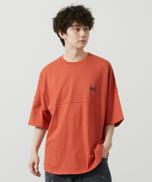 Lee（リー）の「Lee/リー ラウンドヘムTシャツ（Tシャツ/カットソー・メンズ・ネイビー/オレンジ・SMALL/MEDIUM/LARGE/X-LARGE）」の14枚目の写真