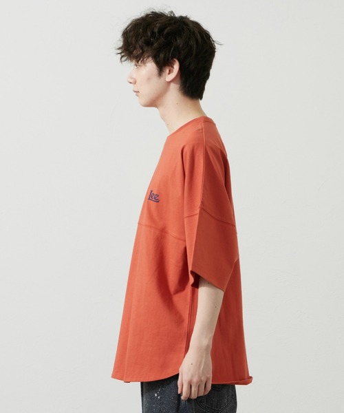 Lee（リー）の「Lee/リー ラウンドヘムTシャツ（Tシャツ/カットソー・メンズ・ネイビー/オレンジ・SMALL/MEDIUM/LARGE/X-LARGE）」の15枚目の写真
