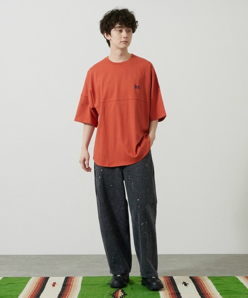 Lee（リー）の「Lee/リー ラウンドヘムTシャツ（Tシャツ/カットソー・メンズ・ネイビー/オレンジ・SMALL/MEDIUM/LARGE/X-LARGE）」の20枚目の写真