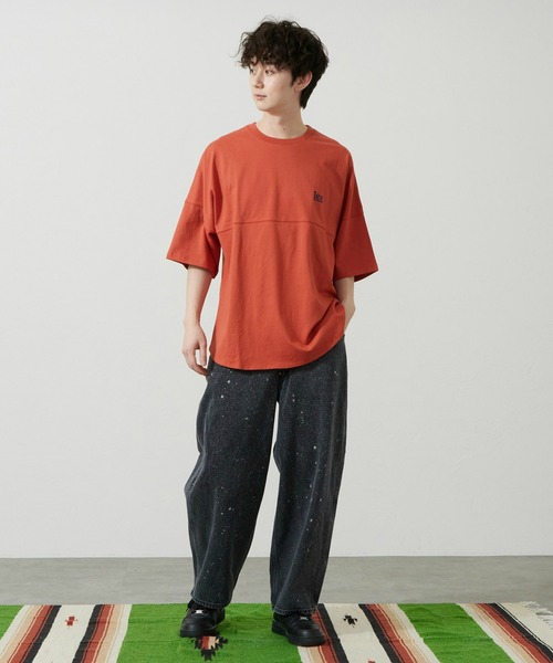 Lee（リー）の「Lee/リー ラウンドヘムTシャツ（Tシャツ/カットソー・メンズ・ネイビー/オレンジ・SMALL/MEDIUM/LARGE/X-LARGE）」の21枚目の写真