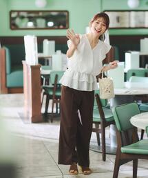 NATURAL BEAUTY BASIC | ベルテッドタックワイドパンツ(その他パンツ)