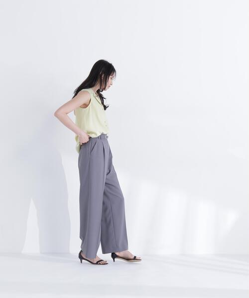 NATURAL BEAUTY BASIC（ナチュラルビューティーベーシック）の「ベルテッドタックワイドパンツ（その他パンツ・レディース・グレー/ダークブラウン・P/S/MEDIUM/SMALL）」の8枚目の写真