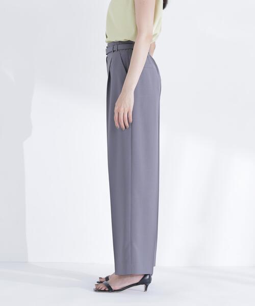 NATURAL BEAUTY BASIC（ナチュラルビューティーベーシック）の「ベルテッドタックワイドパンツ（その他パンツ・レディース・グレー/ダークブラウン・P/S/MEDIUM/SMALL）」の11枚目の写真