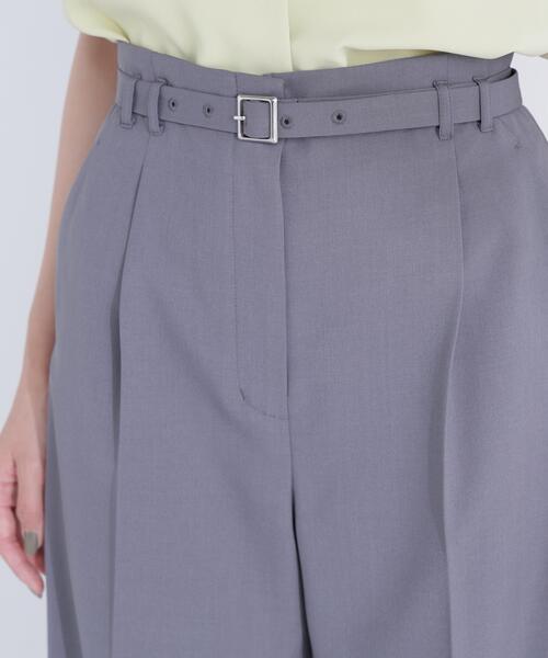 NATURAL BEAUTY BASIC（ナチュラルビューティーベーシック）の「ベルテッドタックワイドパンツ（その他パンツ・レディース・グレー/ダークブラウン・P/S/MEDIUM/SMALL）」の13枚目の写真