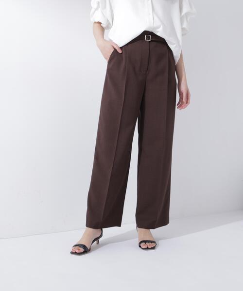NATURAL BEAUTY BASIC（ナチュラルビューティーベーシック）の「ベルテッドタックワイドパンツ（その他パンツ・レディース・グレー/ダークブラウン・P/S/MEDIUM/SMALL）」の19枚目の写真