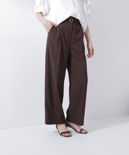 NATURAL BEAUTY BASIC（ナチュラルビューティーベーシック）の「ベルテッドタックワイドパンツ（その他パンツ・レディース・グレー/ダークブラウン・P/S/MEDIUM/SMALL）」の21枚目の写真