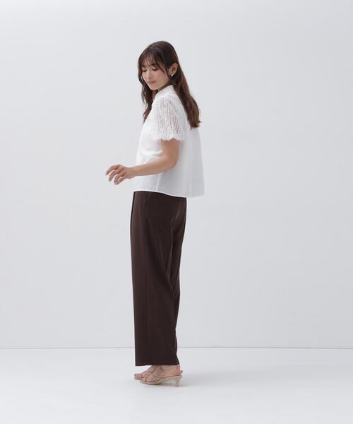 NATURAL BEAUTY BASIC(ナチュラルビューティーベーシック)の「ベルテッドタックワイドパンツ(その他パンツ・レディース・グレー/ダークブラウン・P/S/MEDIUM/SMALL)」の5枚目の写真