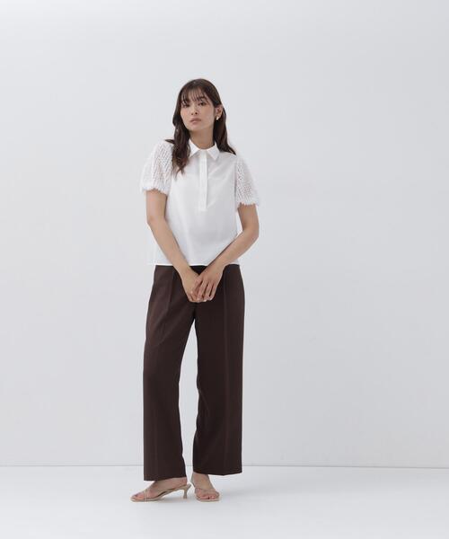 NATURAL BEAUTY BASIC(ナチュラルビューティーベーシック)の「ベルテッドタックワイドパンツ(その他パンツ・レディース・グレー/ダークブラウン・P/S/MEDIUM/SMALL)」の6枚目の写真