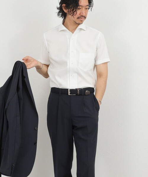 NOLLEY’S(ノーリーズ)の「《ビジカジ対応》ノータイシャツ イタリアンカラー半袖シャツ 26SS(ビジネスシャツ・メンズ・ダークネイビー/ベージュ/ブルー系その他/オフホワイト・XL/L/M/S)」の19枚目の写真