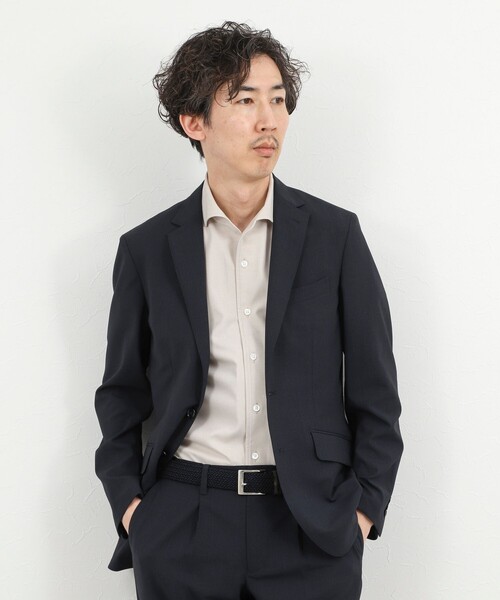 NOLLEY’S(ノーリーズ)の「《ビジカジ対応》ノータイシャツ イタリアンカラー半袖シャツ 26SS(ビジネスシャツ・メンズ・ダークネイビー/ベージュ/ブルー系その他/オフホワイト・XL/L/M/S)」の8枚目の写真