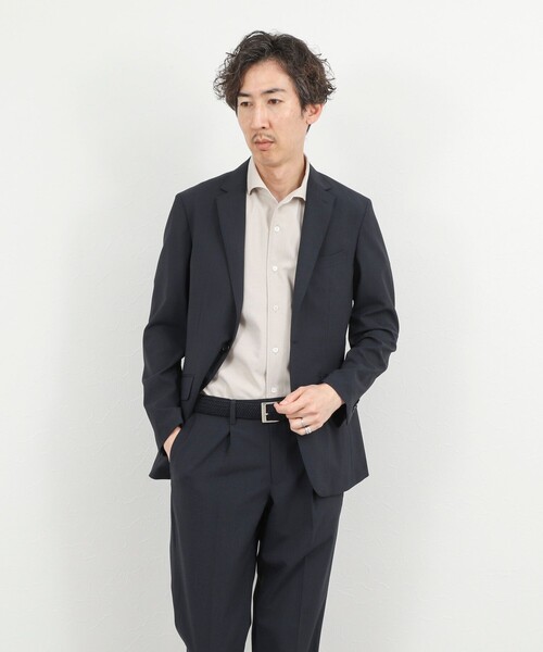 NOLLEY’S(ノーリーズ)の「《ビジカジ対応》ノータイシャツ イタリアンカラー半袖シャツ 26SS(ビジネスシャツ・メンズ・ダークネイビー/ベージュ/ブルー系その他/オフホワイト・XL/L/M/S)」の9枚目の写真