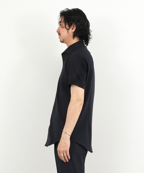 NOLLEY’S(ノーリーズ)の「《ビジカジ対応》ノータイシャツ イタリアンカラー半袖シャツ 26SS(ビジネスシャツ・メンズ・ダークネイビー/ベージュ/ブルー系その他/オフホワイト・XL/L/M/S)」の13枚目の写真