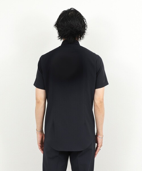 NOLLEY’S(ノーリーズ)の「《ビジカジ対応》ノータイシャツ イタリアンカラー半袖シャツ 26SS(ビジネスシャツ・メンズ・ダークネイビー/ベージュ/ブルー系その他/オフホワイト・XL/L/M/S)」の14枚目の写真