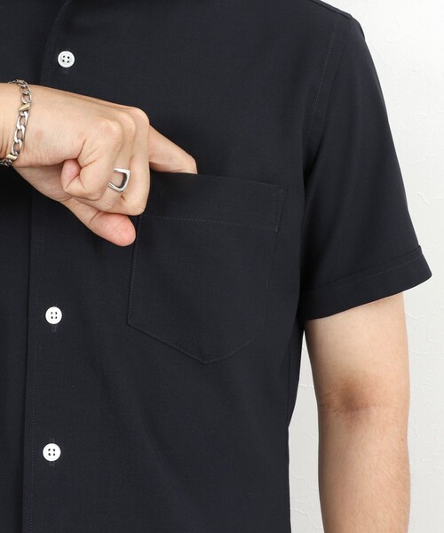 NOLLEY’S(ノーリーズ)の「《ビジカジ対応》ノータイシャツ イタリアンカラー半袖シャツ 26SS(ビジネスシャツ・メンズ・ダークネイビー/ベージュ/ブルー系その他/オフホワイト・XL/L/M/S)」の17枚目の写真