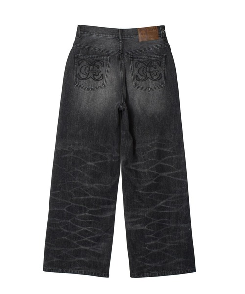 X-girl（エックスガール）の「FADED WIDE LEG FLARE DENIM PANTS（デニムパンツ・レディース・ブラック/インディゴブルー・S/M）」の20枚目の写真