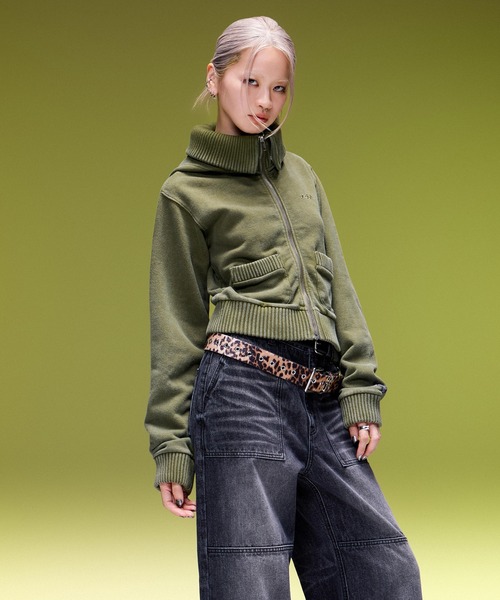 X-girl（エックスガール）の「FADED WIDE LEG FLARE DENIM PANTS（デニムパンツ・レディース・ブラック/インディゴブルー・S/M）」の14枚目の写真