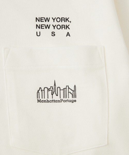 Manhattan Portage（マンハッタンポーテージ）の「[MANHATTAN PORTAGE/マンハッタンポーテージ] スカイラインロゴ ショートスリーブ ポケットTシャツ（Tシャツ/カットソー・レディース・ホワイト/ブラック・M/XL/L）」の3枚目の写真