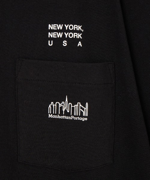 Manhattan Portage（マンハッタンポーテージ）の「[MANHATTAN PORTAGE/マンハッタンポーテージ] スカイラインロゴ ショートスリーブ ポケットTシャツ（Tシャツ/カットソー・レディース・ホワイト/ブラック・M/XL/L）」の9枚目の写真