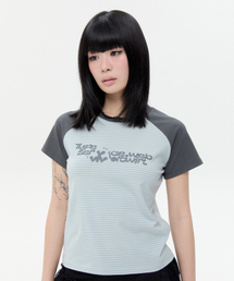 Vivid Twirl Raglan Top [Blue]
