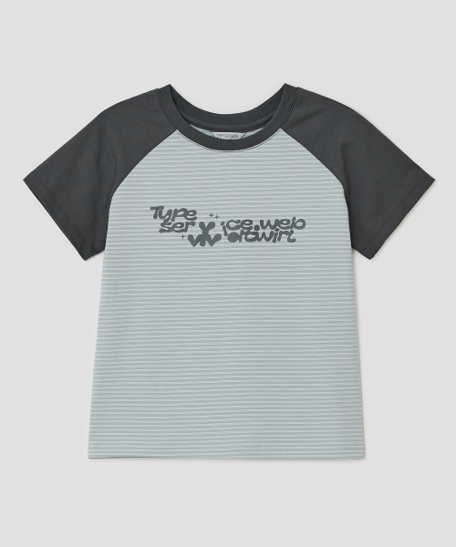 TYPESERVICE（タイプサービス）の「Vivid Twirl Raglan Top [Blue]（Tシャツ/カットソー・レディース・その他・FREE）」の2枚目の写真