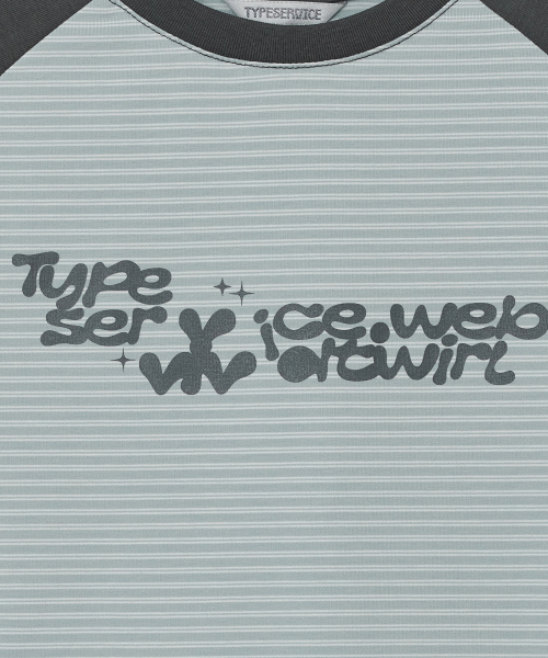TYPESERVICE（タイプサービス）の「Vivid Twirl Raglan Top [Blue]（Tシャツ/カットソー・レディース・その他・FREE）」の4枚目の写真
