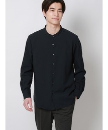 バンドカラーシャツ／長袖／ノンアイロン／ウォッシャブル／ストレッチ／速乾／トロピカル