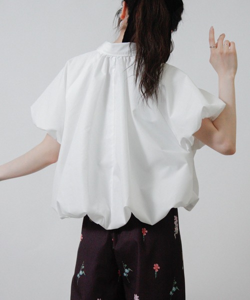 Social GIRL(ソーシャルガール)の「2026SS バルーンシルエット シャーリングシャツ ブラウス 半袖(シャツ/ブラウス・レディース・ブルー/オフホワイト/ピンク・M)」の8枚目の写真