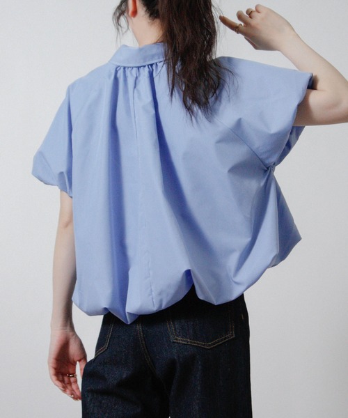 Social GIRL(ソーシャルガール)の「2026SS バルーンシルエット シャーリングシャツ ブラウス 半袖(シャツ/ブラウス・レディース・ブルー/オフホワイト/ピンク・M)」の22枚目の写真