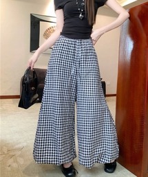リボンドローストリングハイウエストワイドパンツ