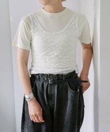 【LUALY】【接触冷感/吸水速乾】シアープレーンチビTee