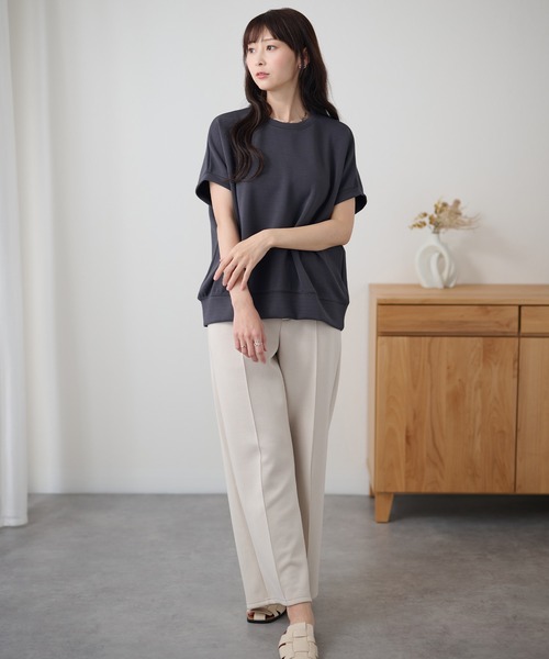 DAYRA(デイラ)の「クルーネック 裾切り替え オーバーサイズ 半袖 トップス(Tシャツ/カットソー・レディース・ホワイト/ダークグレー/ネイビー/ブラック・FREE)」の11枚目の写真