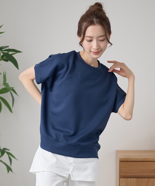 DAYRA(デイラ)の「クルーネック 裾切り替え オーバーサイズ 半袖 トップス(Tシャツ/カットソー・レディース・ホワイト/ダークグレー/ネイビー/ブラック・FREE)」の18枚目の写真