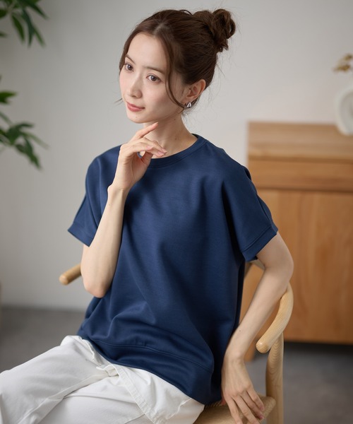 DAYRA(デイラ)の「クルーネック 裾切り替え オーバーサイズ 半袖 トップス(Tシャツ/カットソー・レディース・ホワイト/ダークグレー/ネイビー/ブラック・FREE)」の20枚目の写真