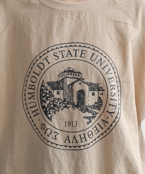 ap retro(アプレトロ)の「カレッジロゴラグランTeeシャツ / Teeブラウス(Tシャツ/カットソー・レディース・ベージュ/チャコール・FREE)」の9枚目の写真