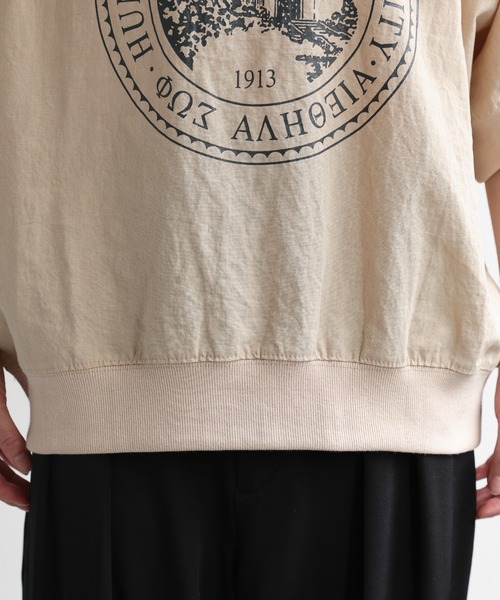 ap retro(アプレトロ)の「カレッジロゴラグランTeeシャツ / Teeブラウス(Tシャツ/カットソー・レディース・ベージュ/チャコール・FREE)」の12枚目の写真