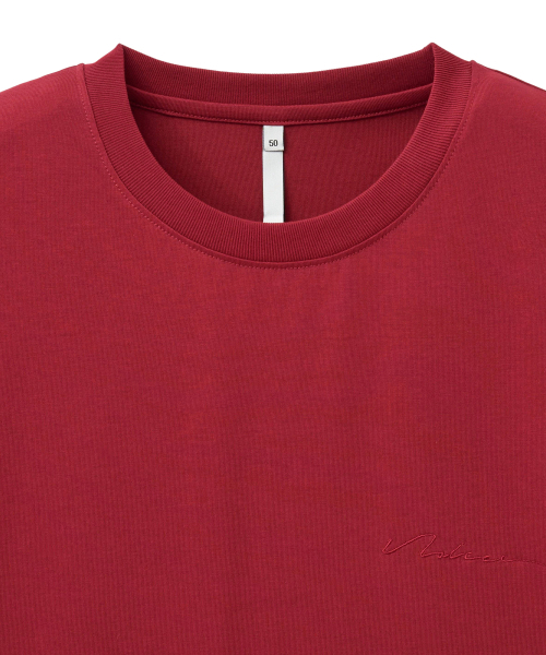 NOIRER（ノイア）の「スーピマコットンラックスTシャツ（レッド）（Tシャツ/カットソー・メンズ・その他・48/50/52）」の4枚目の写真
