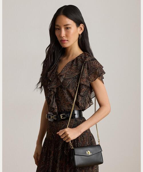 LAUREN RALPH LAUREN(ローレン ラルフ ローレン)の「ナッパ レザー Tanner クロスボディ ウォレット(ショルダーバッグ・レディース・ブラック系1・ONE)」の6枚目の写真