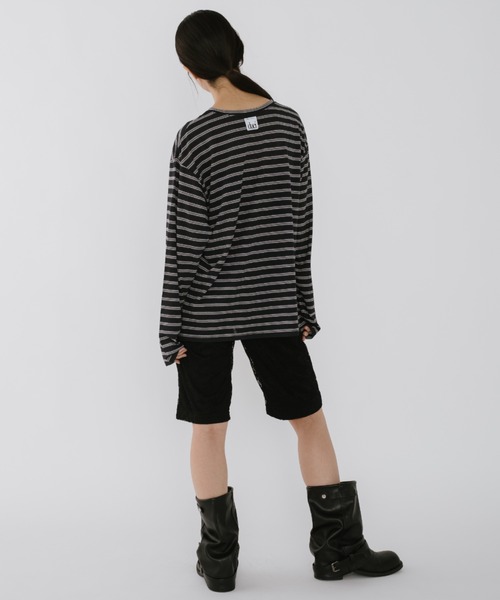 duei(デュイ)の「シアーボーダーロンT(Tシャツ/カットソー・レディース・ネイビー/ボルドー・FREE)」の9枚目の写真