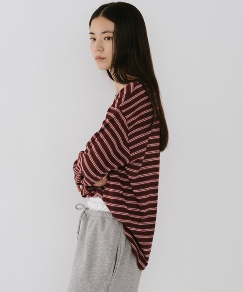 duei(デュイ)の「シアーボーダーロンT(Tシャツ/カットソー・レディース・ネイビー/ボルドー・FREE)」の15枚目の写真