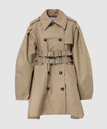 Double Cotton Peplum Trench