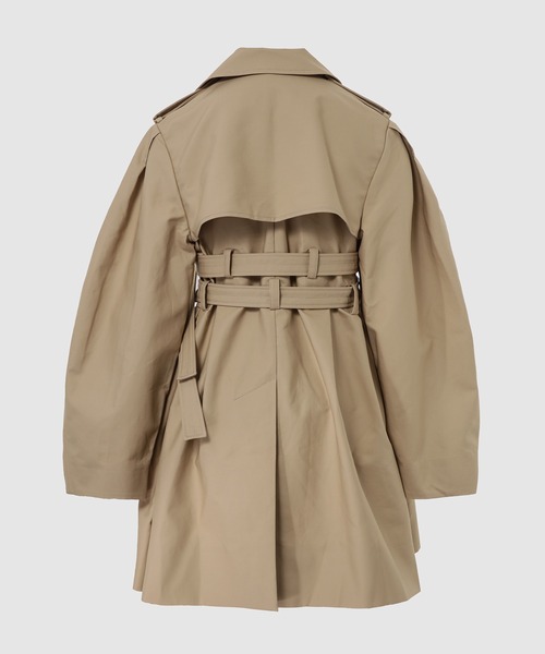 GANNI(ガニー)の「Double Cotton Peplum Trench(トレンチコート・レディース・ベージュ系その他・38)」の2枚目の写真