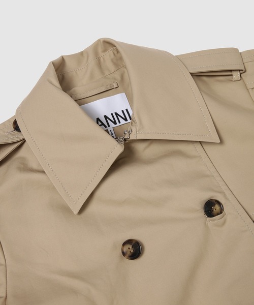 GANNI(ガニー)の「Double Cotton Peplum Trench(トレンチコート・レディース・ベージュ系その他・38)」の3枚目の写真