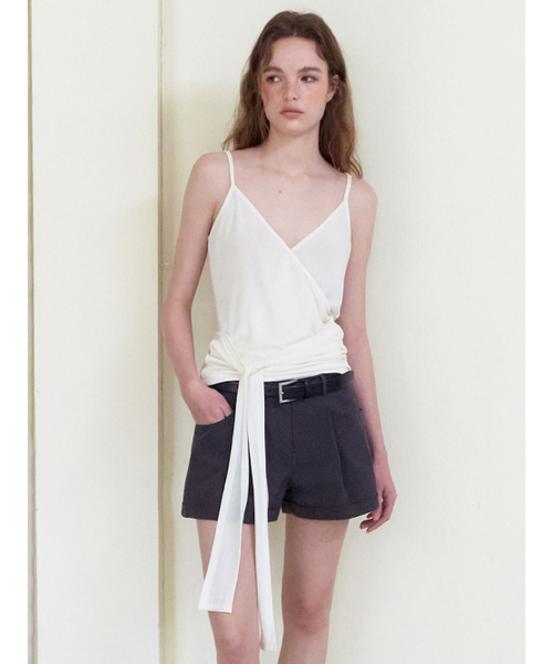 ETMON(エトモン)の「Wrap Strap Sleeveless Top, Ivory(Tシャツ/カットソー・レディース・その他・F)」の1枚目の写真